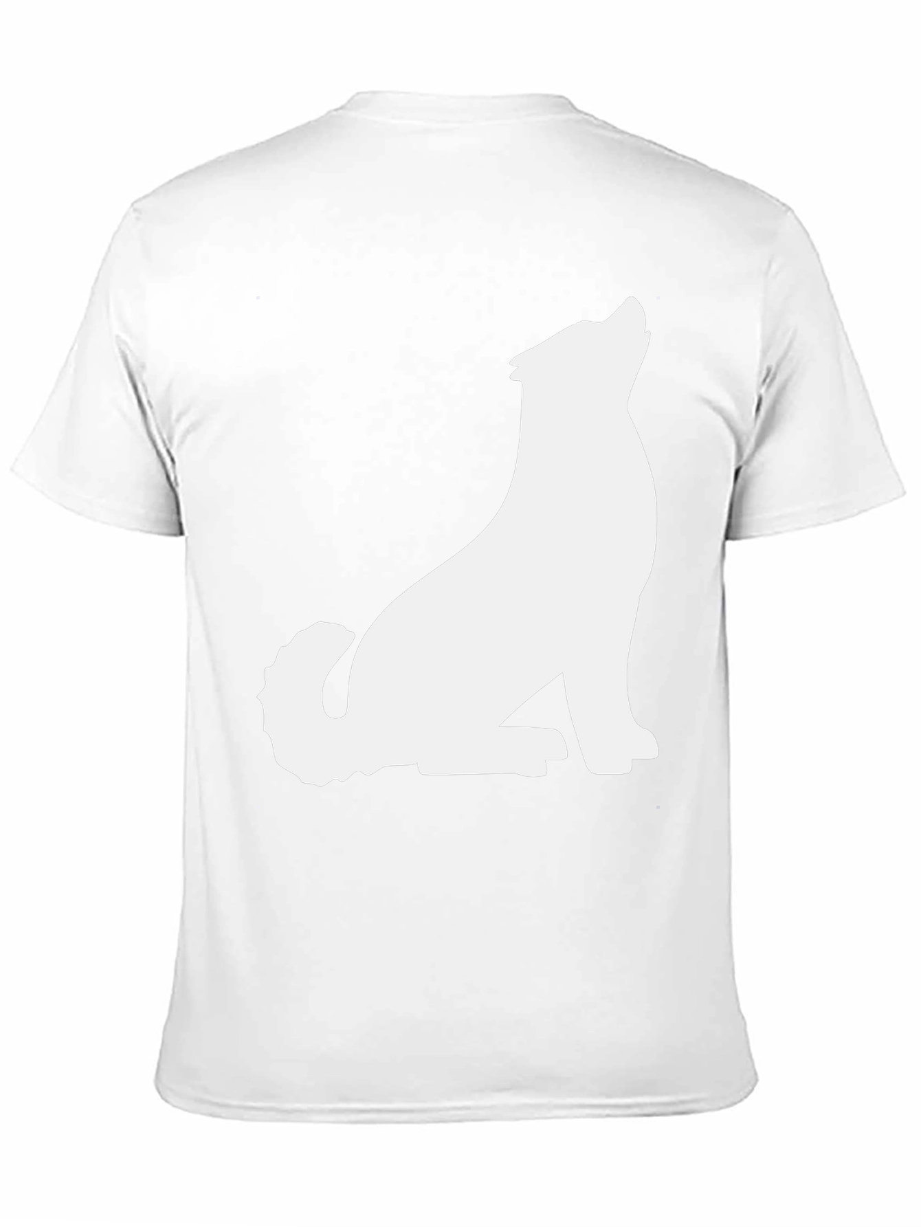 Black T-Shirt with White Wolf Graphic