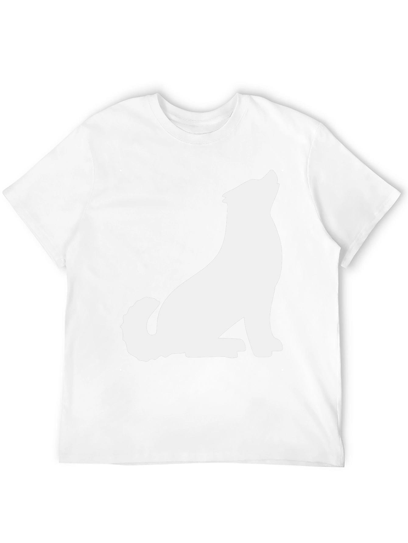 Black T-Shirt with White Wolf Graphic