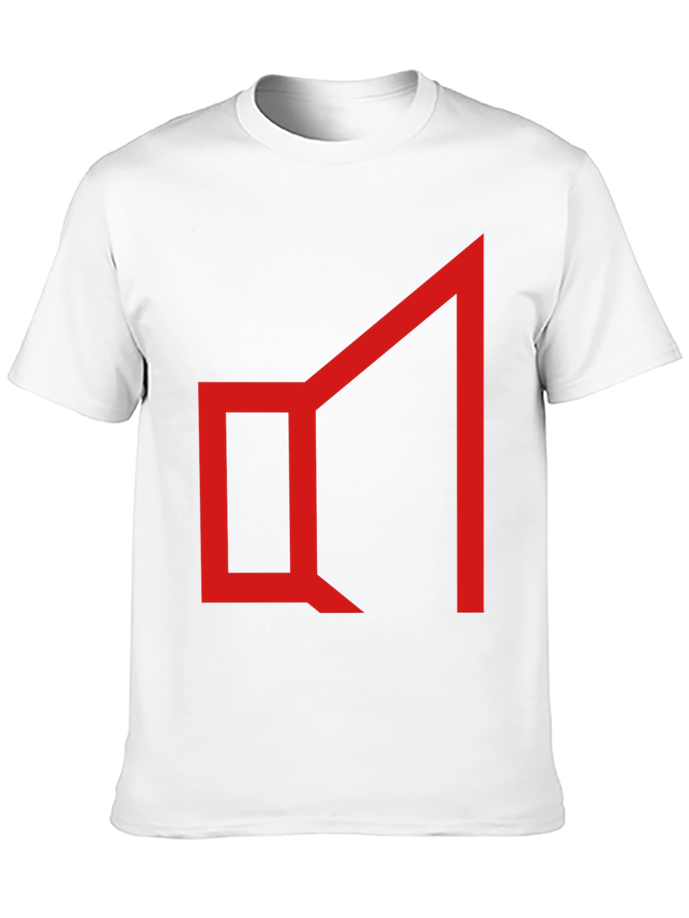 Abstract Geometric Graphic Tee - Red on Black