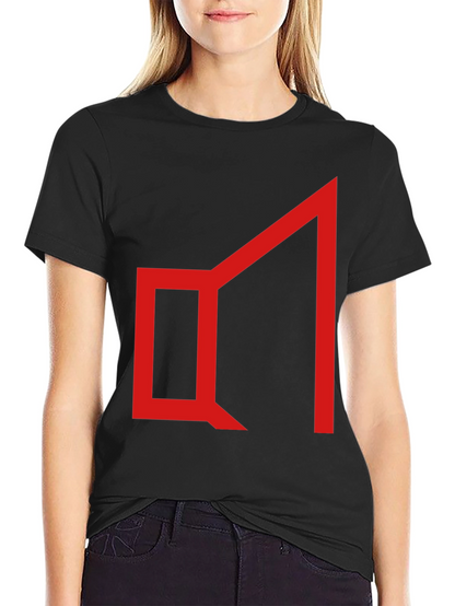 Abstract Geometric Graphic Tee - Red on Black