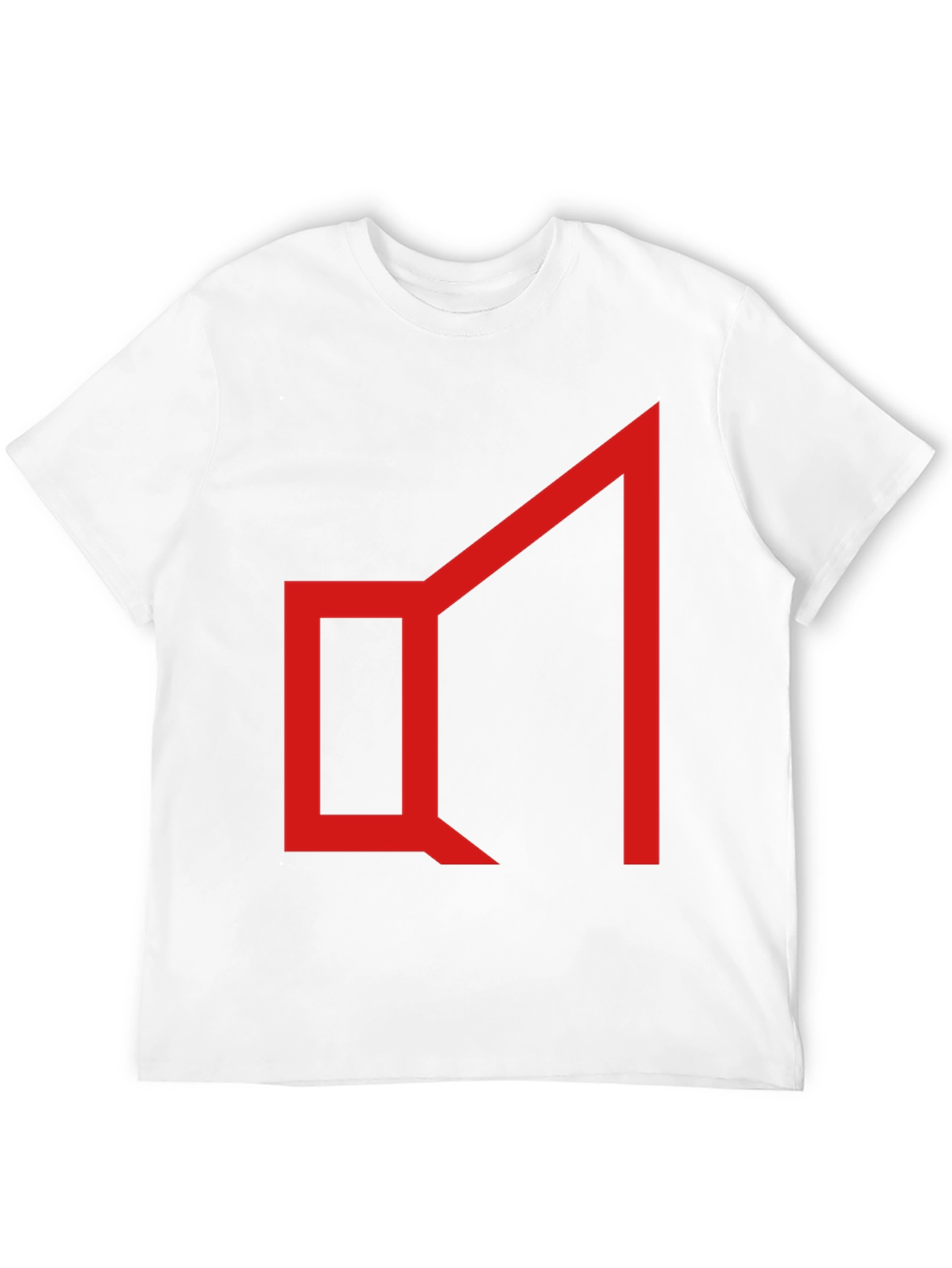 Abstract Geometric Graphic Tee - Red on Black