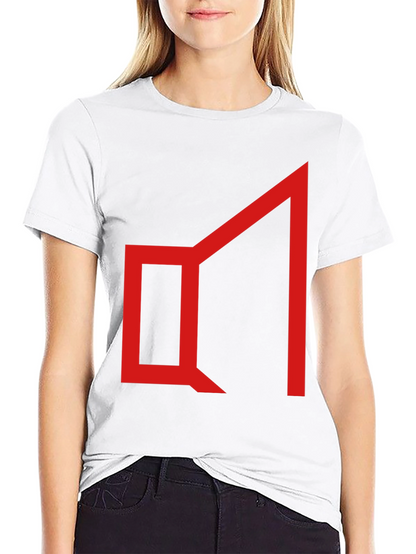 Abstract Geometric Graphic Tee - Red on Black