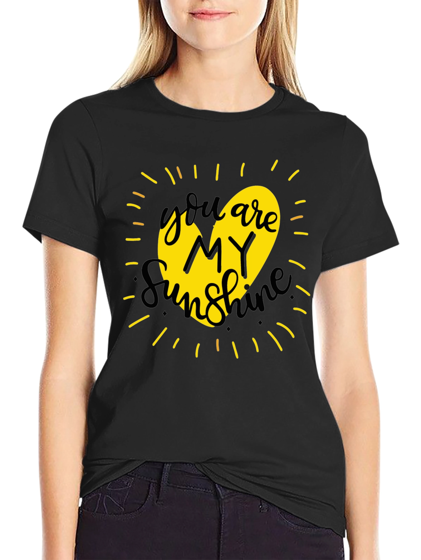 You Are My Sunshine Graphic Tee - Black