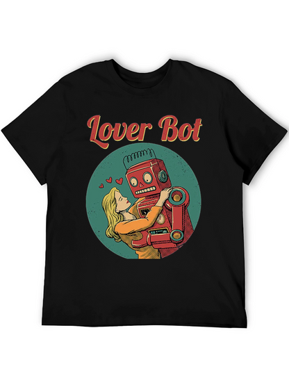 Lover Bot Graphic T-Shirt Retro Robot Love Tee