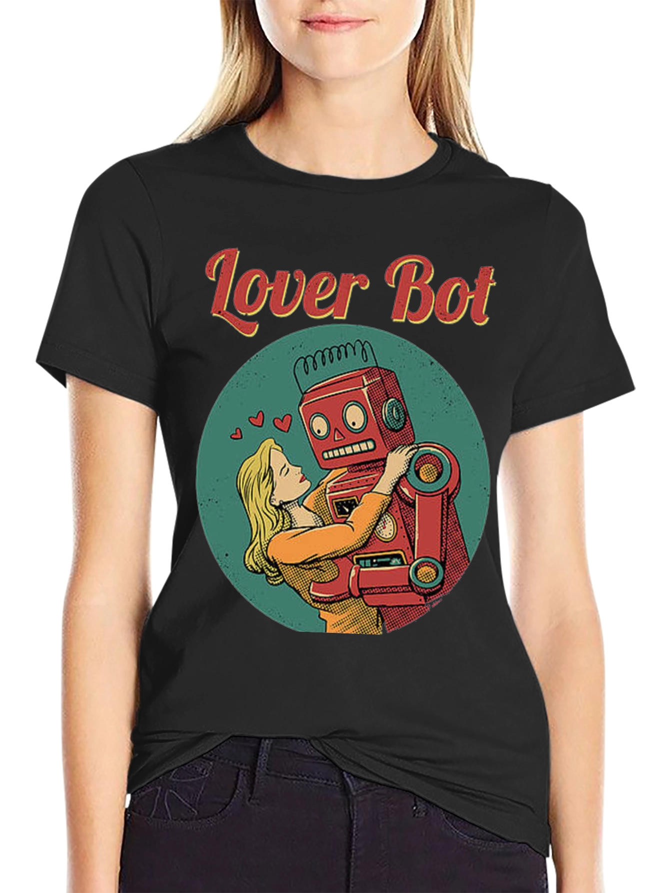 Lover Bot Graphic T-Shirt Retro Robot Love Tee