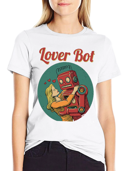 Lover Bot Graphic T-Shirt Retro Robot Love Tee