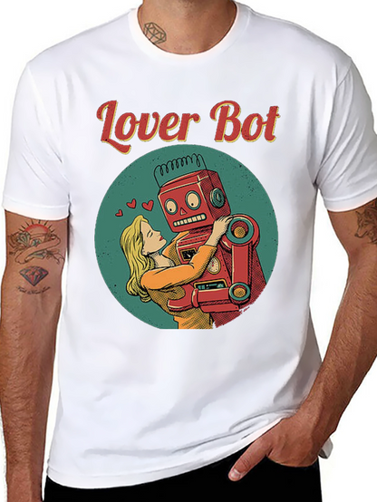 Lover Bot Graphic T-Shirt Retro Robot Love Tee