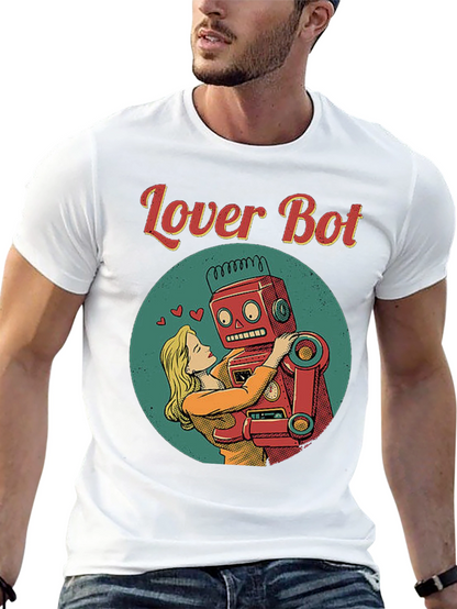 Lover Bot Graphic T-Shirt Retro Robot Love Tee