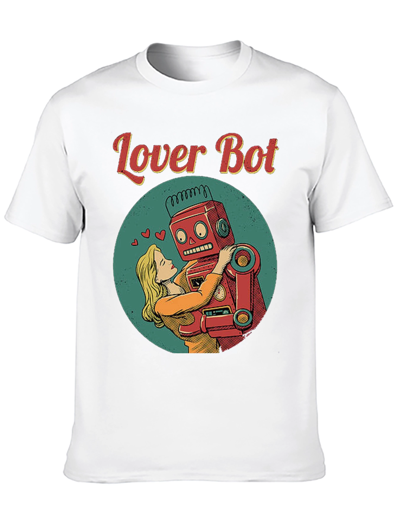 Lover Bot Graphic T-Shirt Retro Robot Love Tee