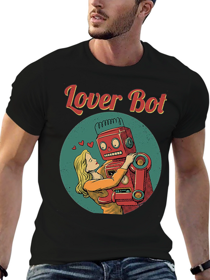 Lover Bot Graphic T-Shirt Retro Robot Love Tee