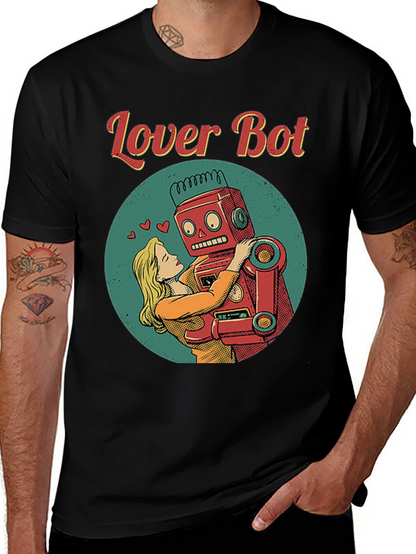 Lover Bot Graphic T-Shirt Retro Robot Love Tee