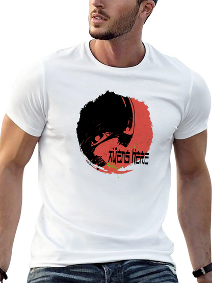 Aliens Here Graphic T-Shirt - Black Cotton Tee