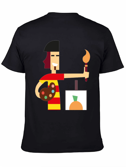 Artist Graphic Tee - Black Cotton Comfort