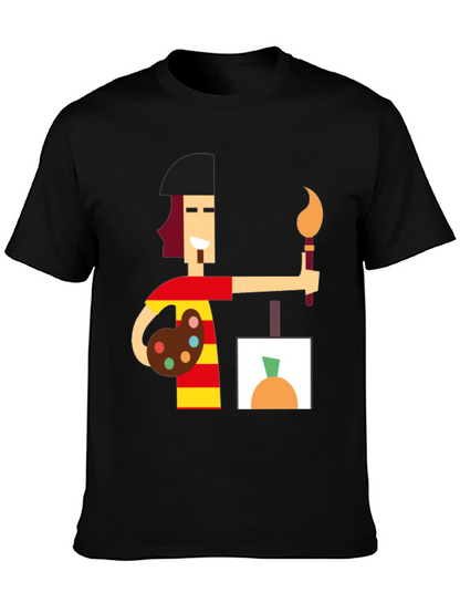 Artist Graphic Tee - Black Cotton Comfort