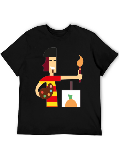 Artist Graphic Tee - Black Cotton Comfort