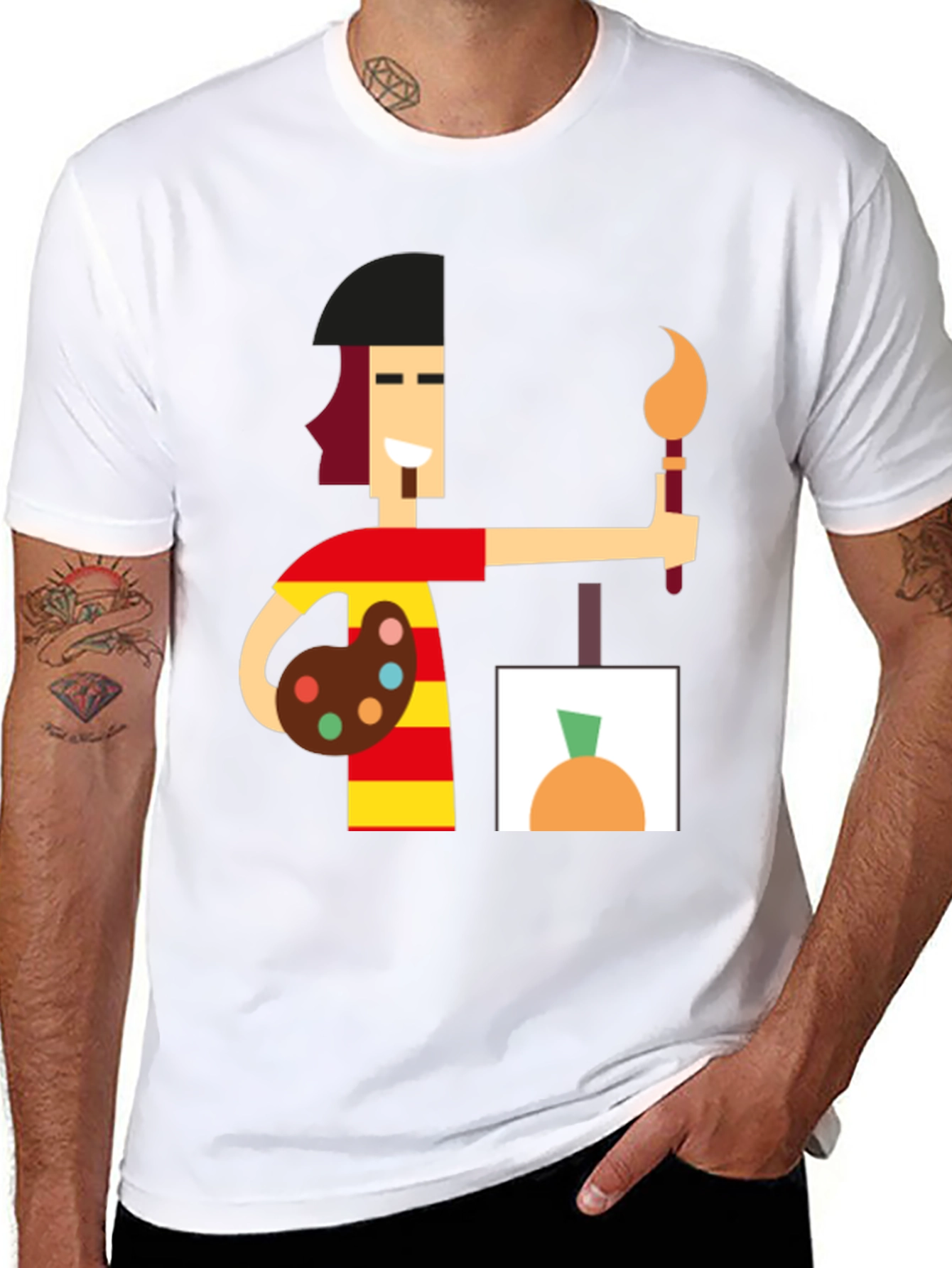 Artist Graphic Tee - Black Cotton Comfort