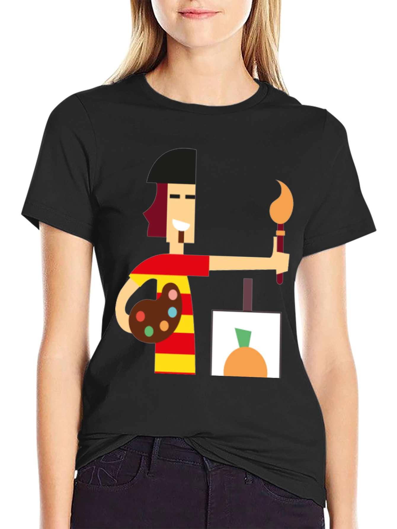 Artist Graphic Tee - Black Cotton Comfort