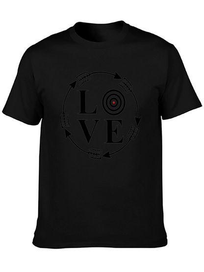 Love Archery Target Black T-Shirt