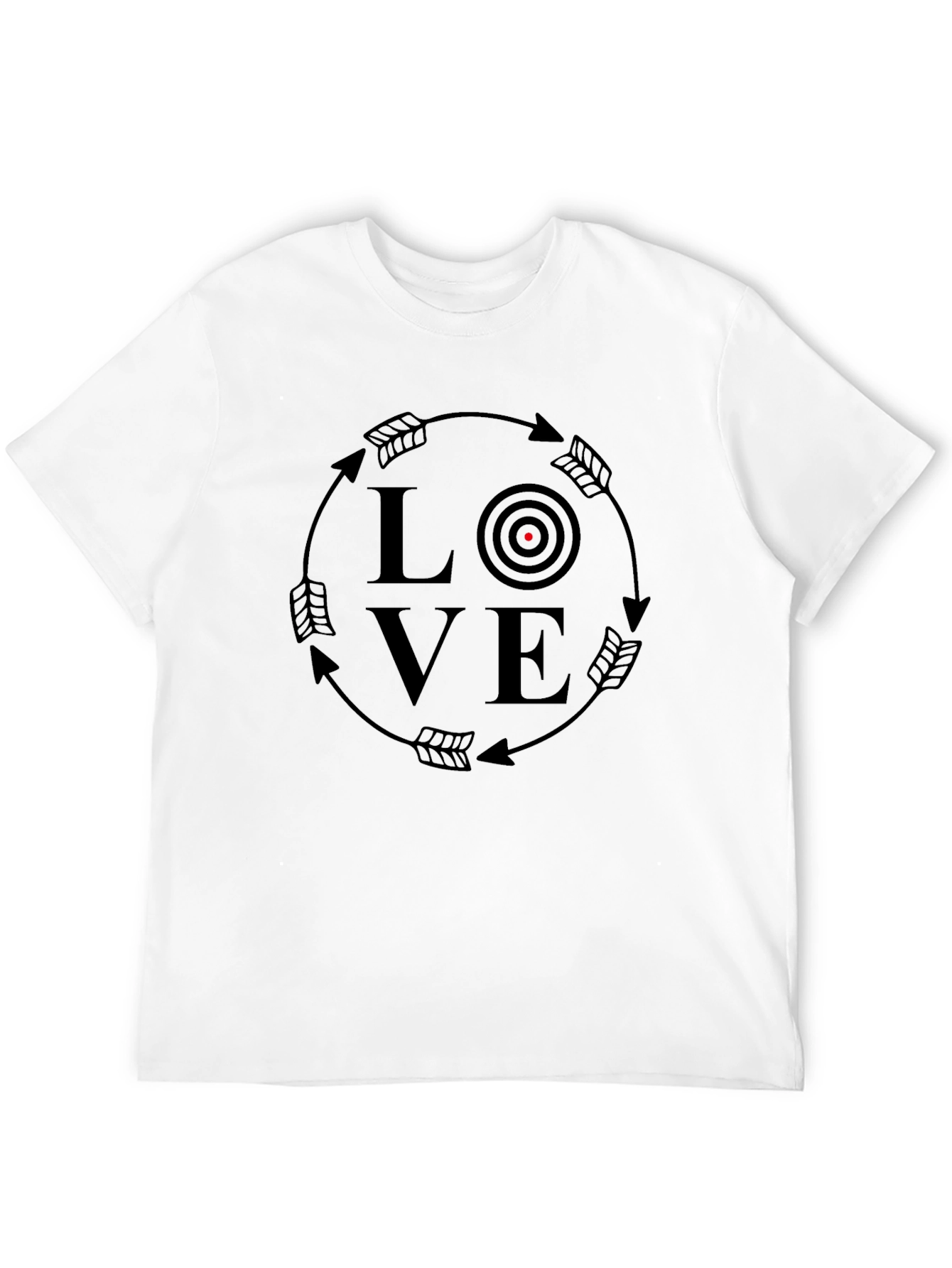 Love Archery Target Black T-Shirt