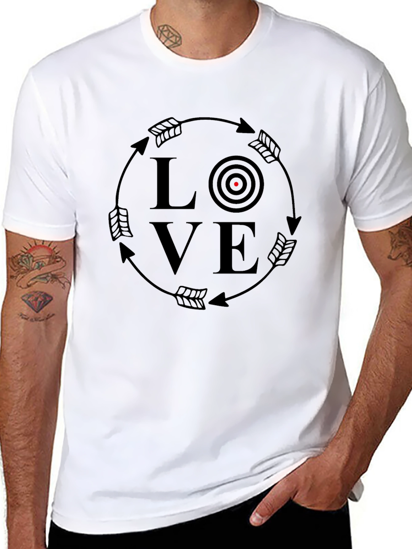 Love Archery Target Black T-Shirt