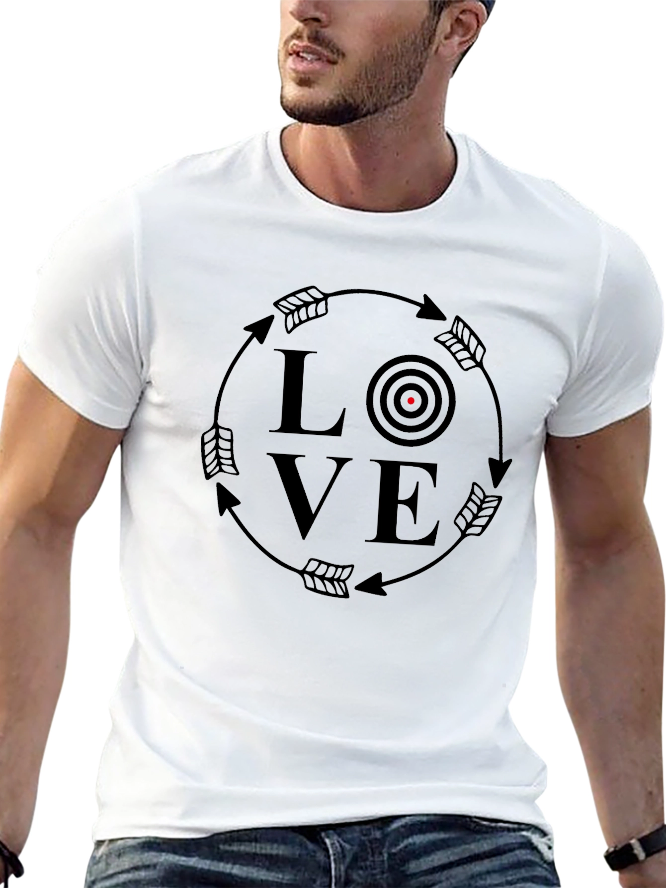 Love Archery Target Black T-Shirt