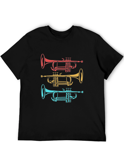Trumpet Trio Graphic Tee - Cool Music Shirt