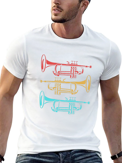 Trumpet Trio Graphic Tee - Cool Music Shirt