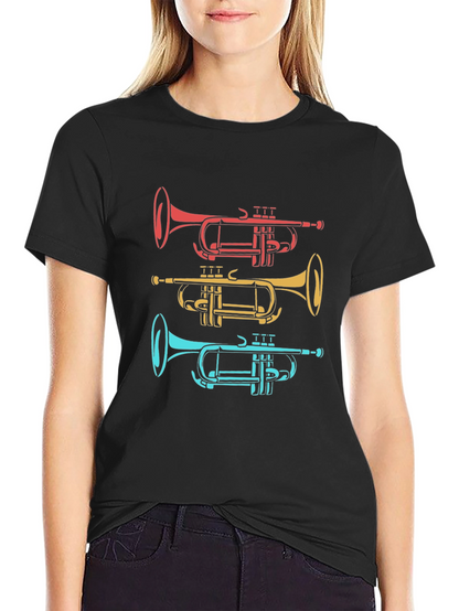 Trumpet Trio Graphic Tee - Cool Music Shirt