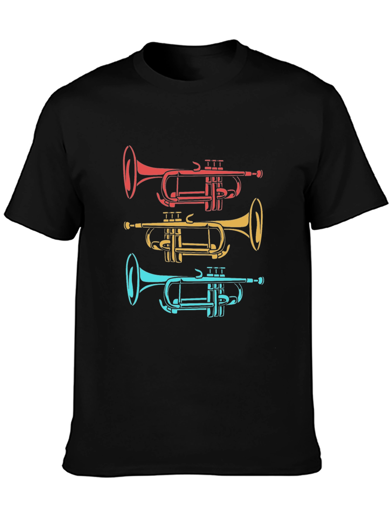Trumpet Trio Graphic Tee - Cool Music Shirt
