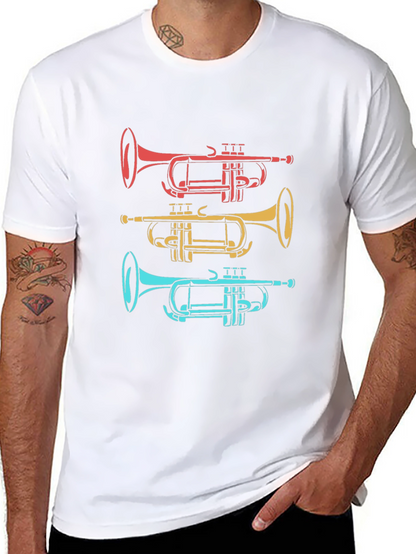 Trumpet Trio Graphic Tee - Cool Music Shirt