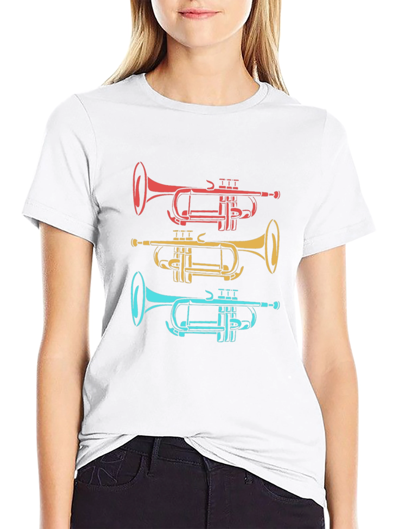 Trumpet Trio Graphic Tee - Cool Music Shirt