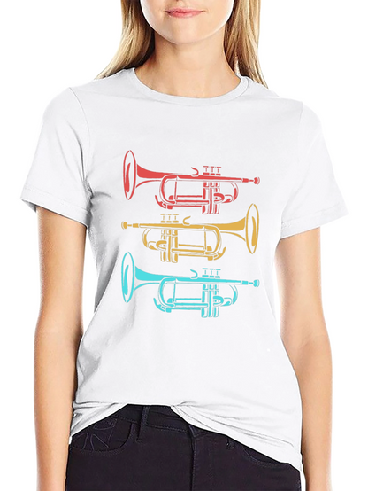 Trumpet Trio Graphic Tee - Cool Music Shirt