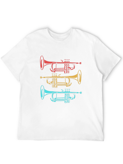 Trumpet Trio Graphic Tee - Cool Music Shirt