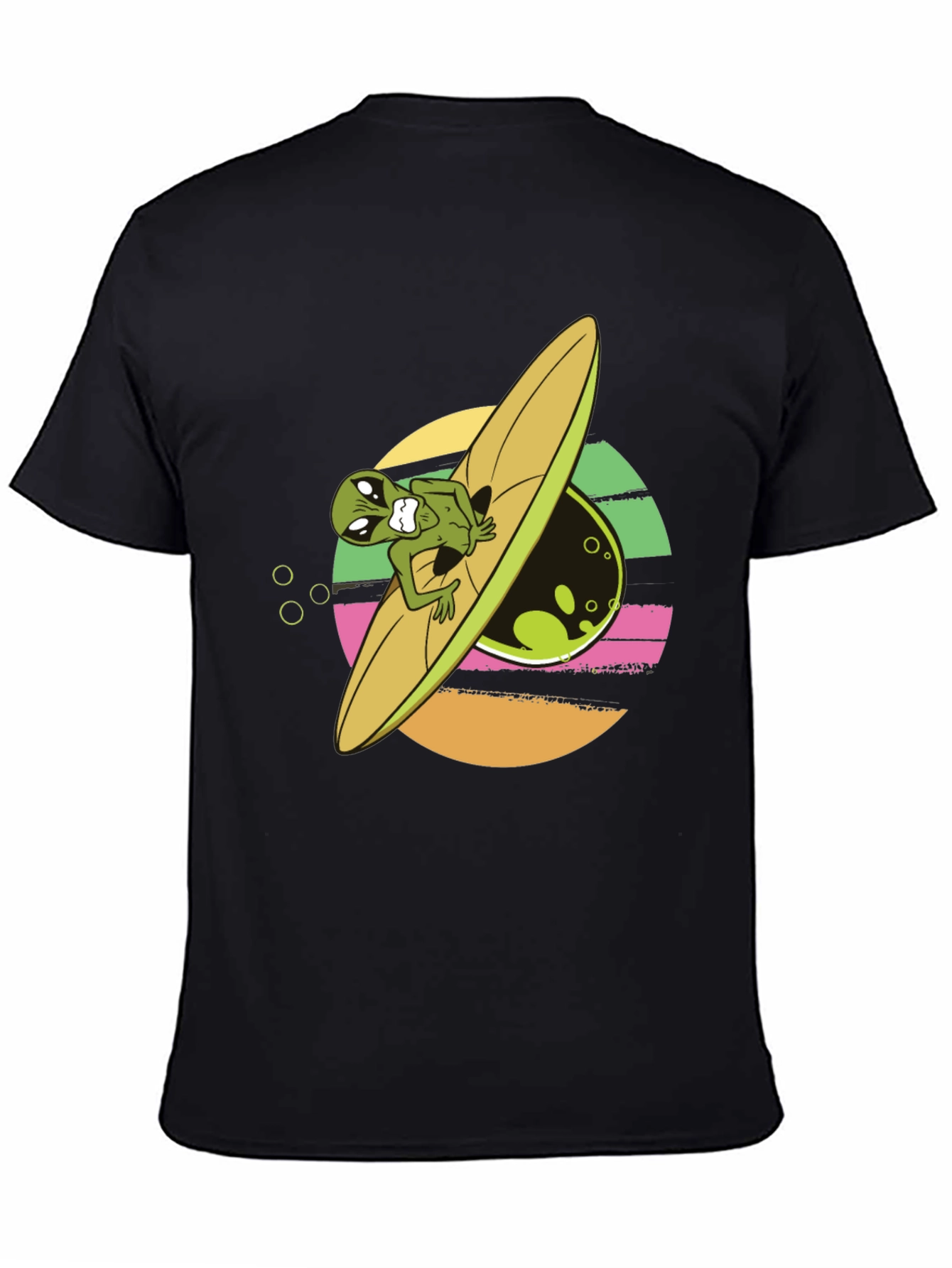 Alien Surfer Graphic Tee - Black T-Shirt