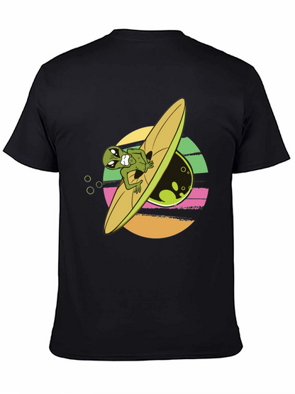 Alien Surfer Graphic Tee - Black T-Shirt