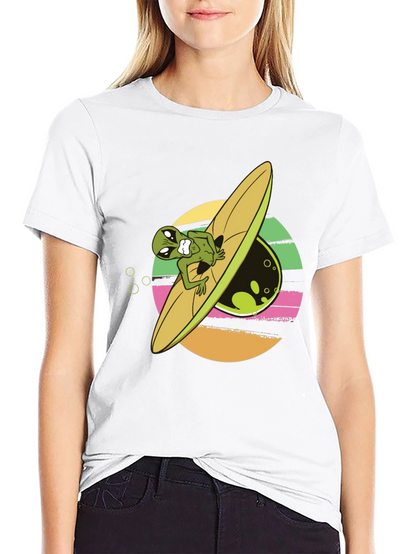 Alien Surfer Graphic Tee - Black T-Shirt