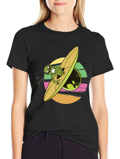 Alien Surfer Graphic Tee - Black T-Shirt