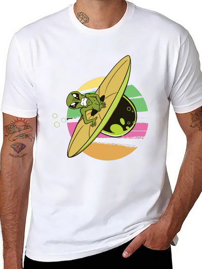 Alien Surfer Graphic Tee - Black T-Shirt