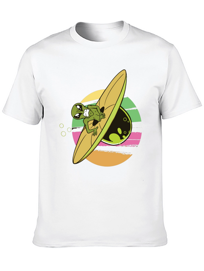 Alien Surfer Graphic Tee - Black T-Shirt