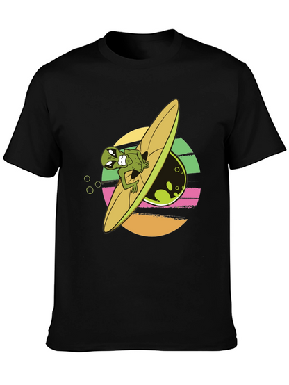 Alien Surfer Graphic Tee - Black T-Shirt