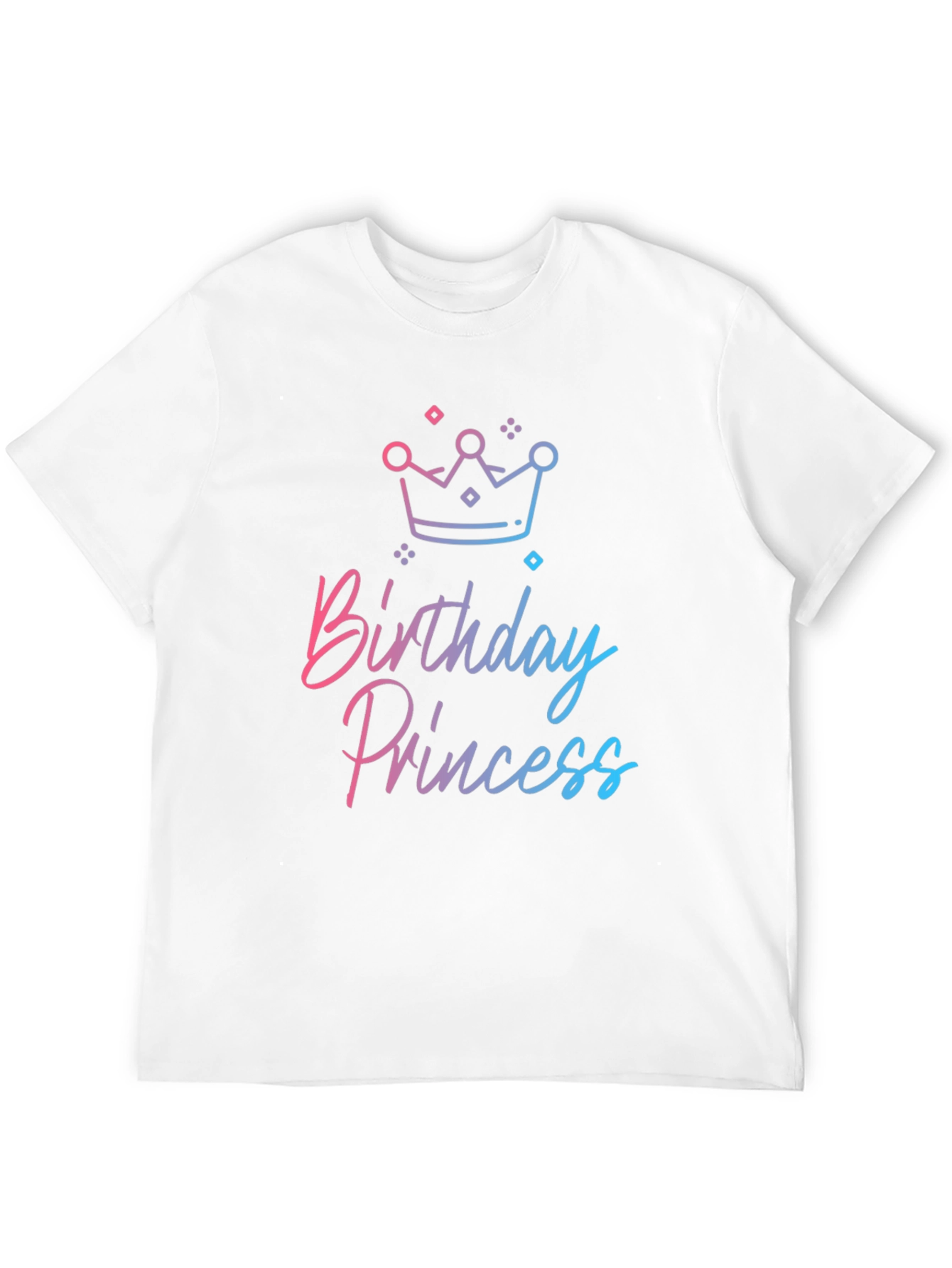 Birthday Princess Graphic Tee - Black Cotton Blend Shirt