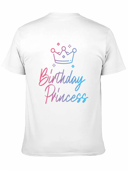 Birthday Princess Graphic Tee - Black Cotton Blend Shirt