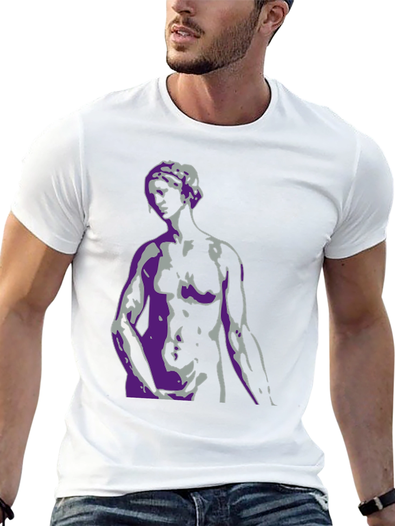 Abstract Statue Graphic T-Shirt - Mens Black Tee