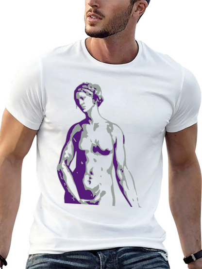 Abstract Statue Graphic T-Shirt - Mens Black Tee