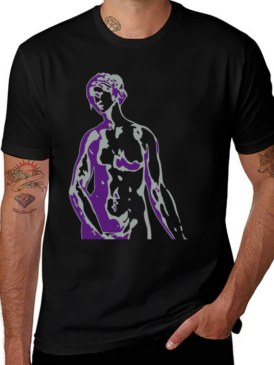 Abstract Statue Graphic T-Shirt - Mens Black Tee