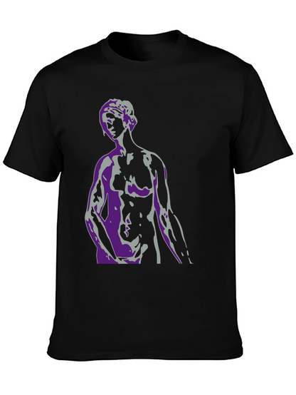 Abstract Statue Graphic T-Shirt - Mens Black Tee