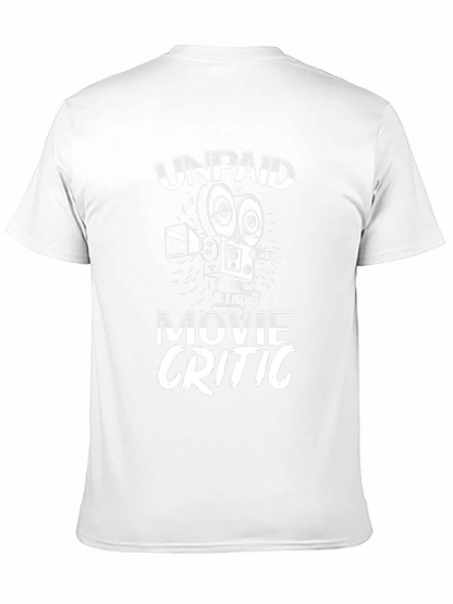 Unpaid Movie Critic Graphic Tee - Black Cotton Shirt