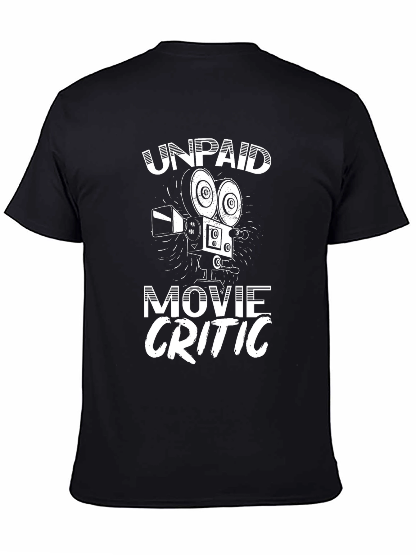 Unpaid Movie Critic Graphic Tee - Black Cotton Shirt