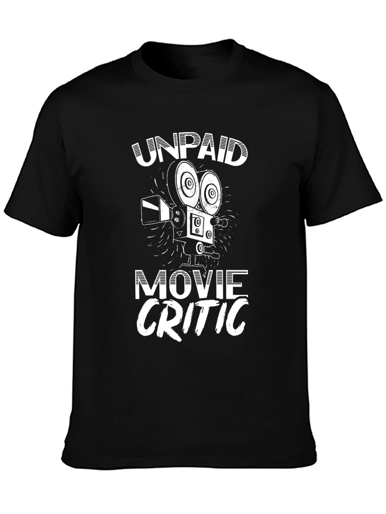 Unpaid Movie Critic Graphic Tee - Black Cotton Shirt
