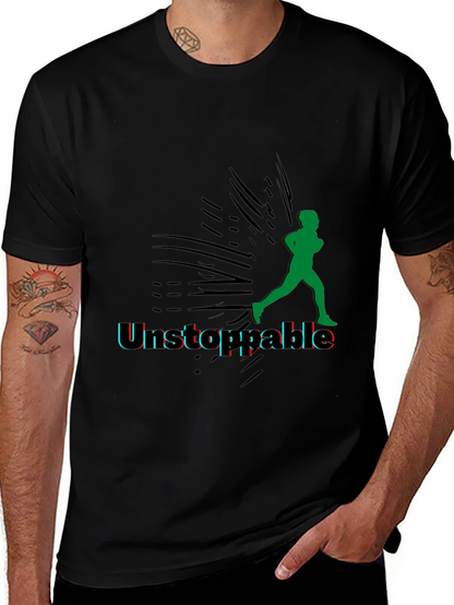 Unstoppable Running Graphic Black Tee
